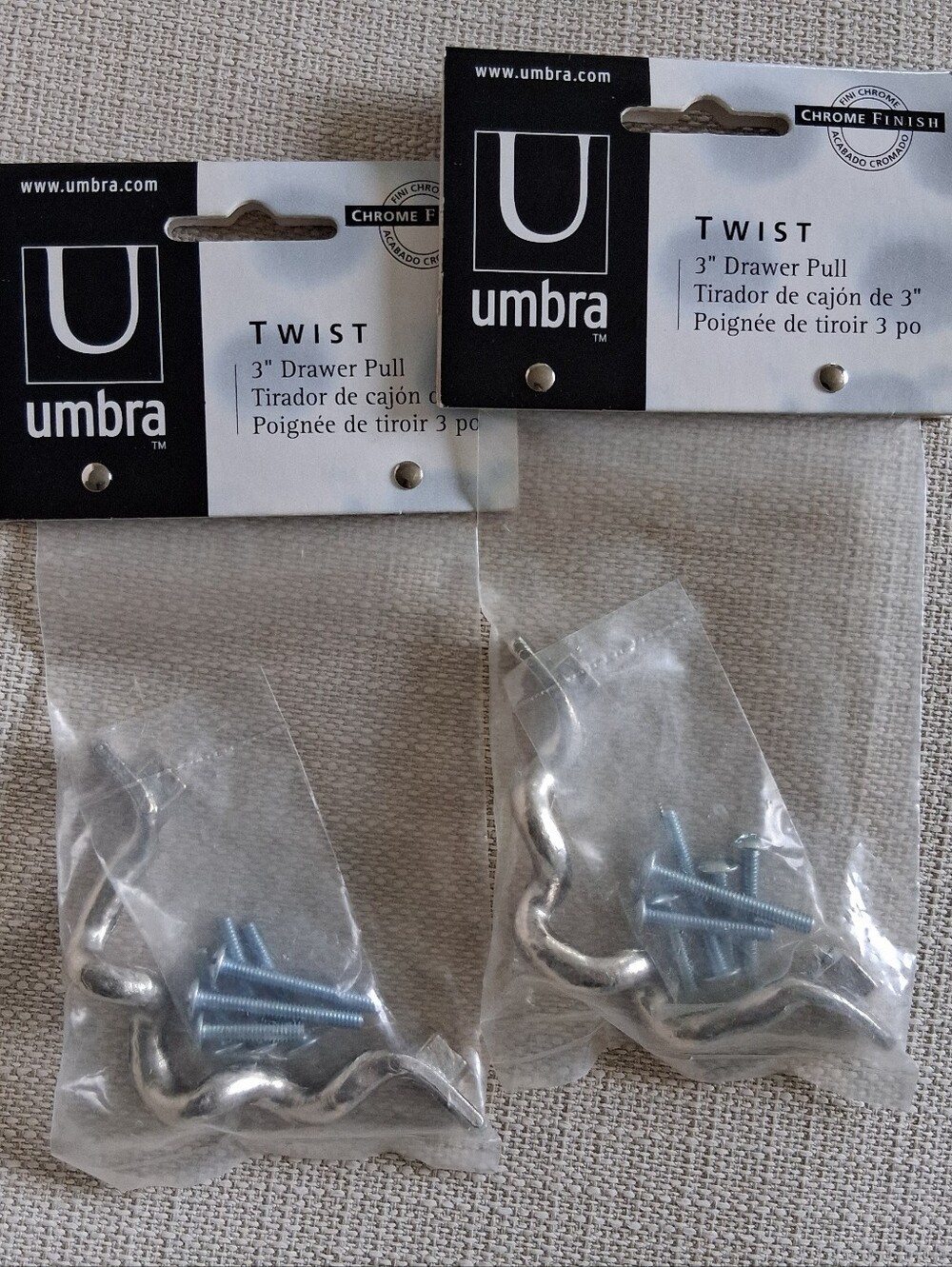Umbra Twist 3" Drawer Pulls Chrome